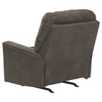 Fauteuil inclinable à bascule en faux cuir marron, style moderne et contemporain, 42Hx39Wx41D po