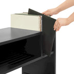 Meuble tourne-disque avec rangement à feuillets, peut contenir 200 disques, style Mid-Century