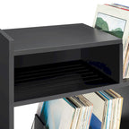 Meuble tourne-disque avec rangement à feuillets, peut contenir 200 disques, style Mid-Century
