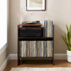 Meuble tourne-disque avec rangement à feuillets, peut contenir 200 disques, style Mid-Century