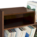 Meuble tourne-disque avec rangement à feuillets, peut contenir 200 disques, style Mid-Century