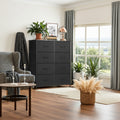 Dresser for Bedroom, 8 Storage Drawers, Tall Fabric Closet Chests Organizer Tower Furniture with Wooden Top Metal Frame