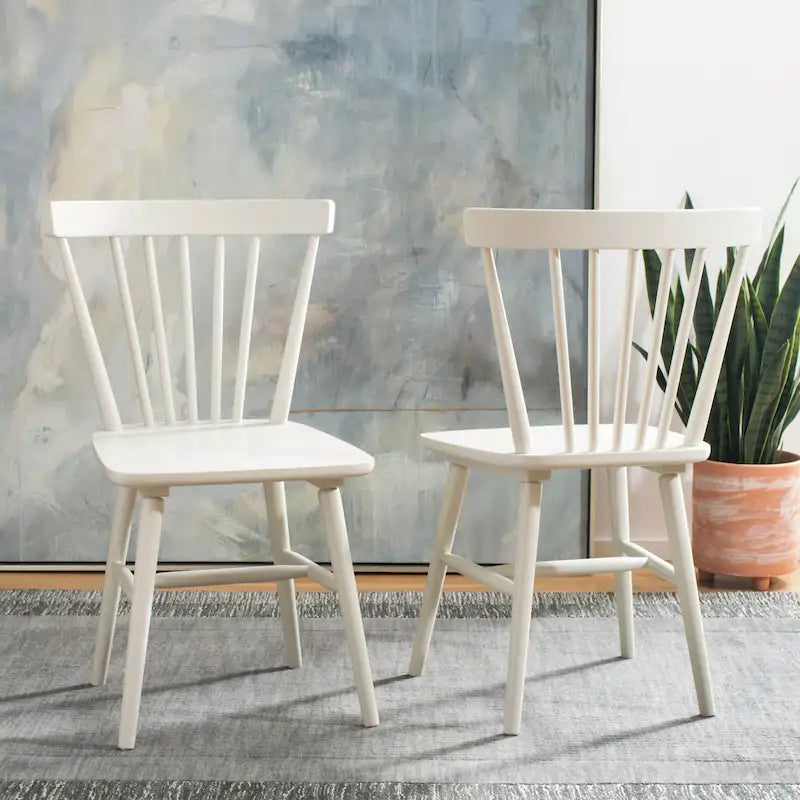 Lot de 2 chaises de salle à manger Spindle Farmhouse, en bois d'hévéa, 51x51x84 cm