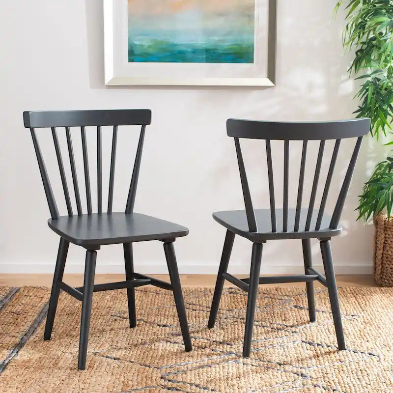 Lot de 2 chaises de salle à manger Spindle Farmhouse, en bois d'hévéa, 51x51x84 cm