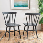 Lot de 2 chaises de salle à manger Spindle Farmhouse, en bois d'hévéa, 51x51x84 cm
