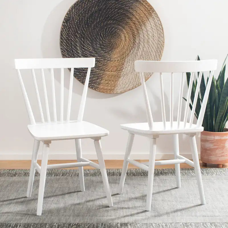 Lot de 2 chaises de salle à manger Spindle Farmhouse, en bois d'hévéa, 51x51x84 cm