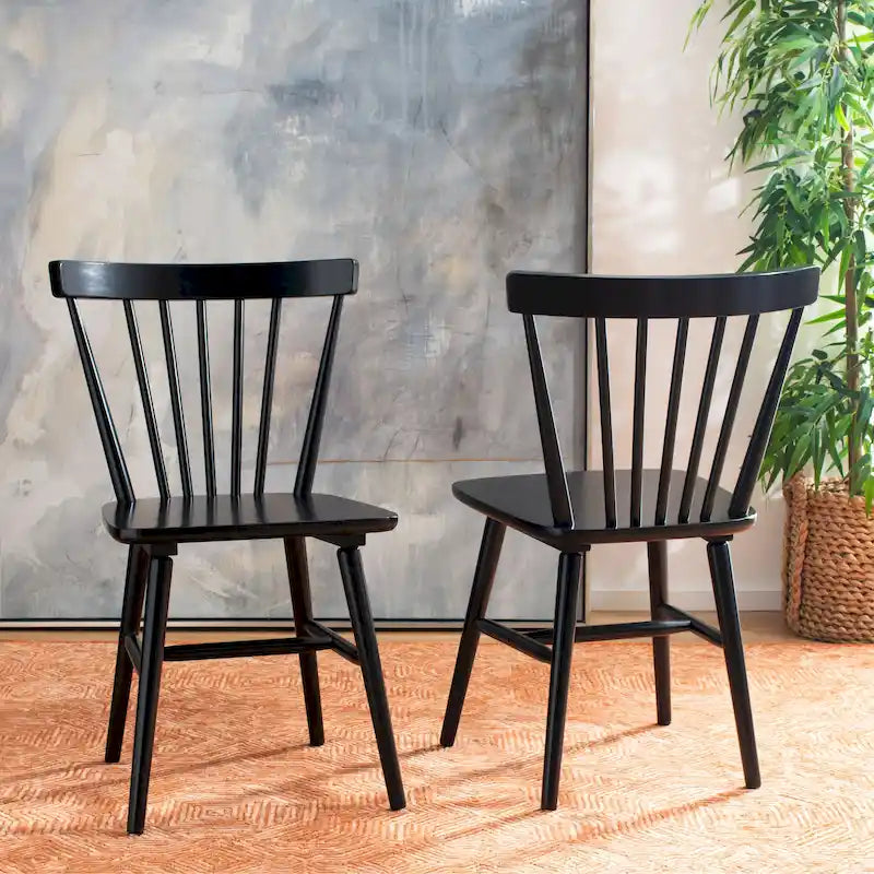 Lot de 2 chaises de salle à manger Spindle Farmhouse, en bois d'hévéa, 51x51x84 cm