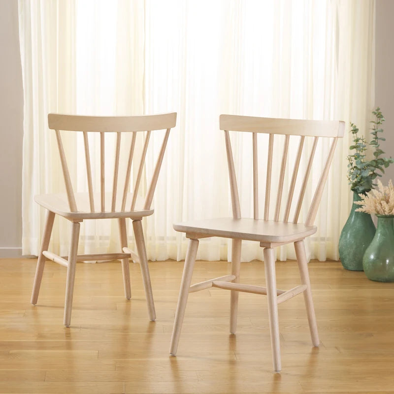 Lot de 2 chaises de salle à manger Spindle Farmhouse, en bois d'hévéa, 51x51x84 cm