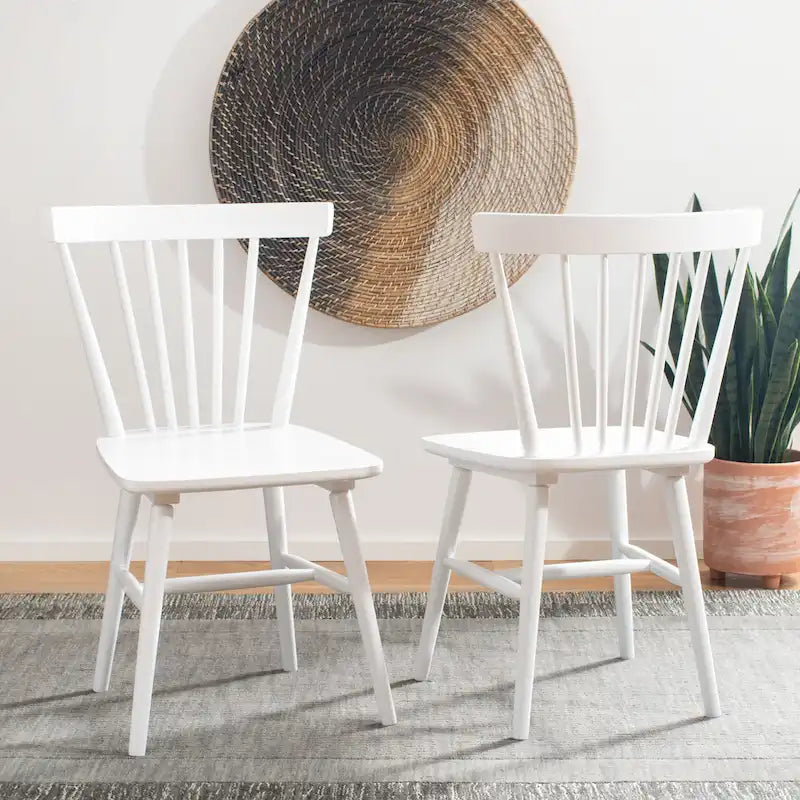 Lot de 2 chaises de salle à manger Spindle Farmhouse, en bois d'hévéa, 51x51x84 cm