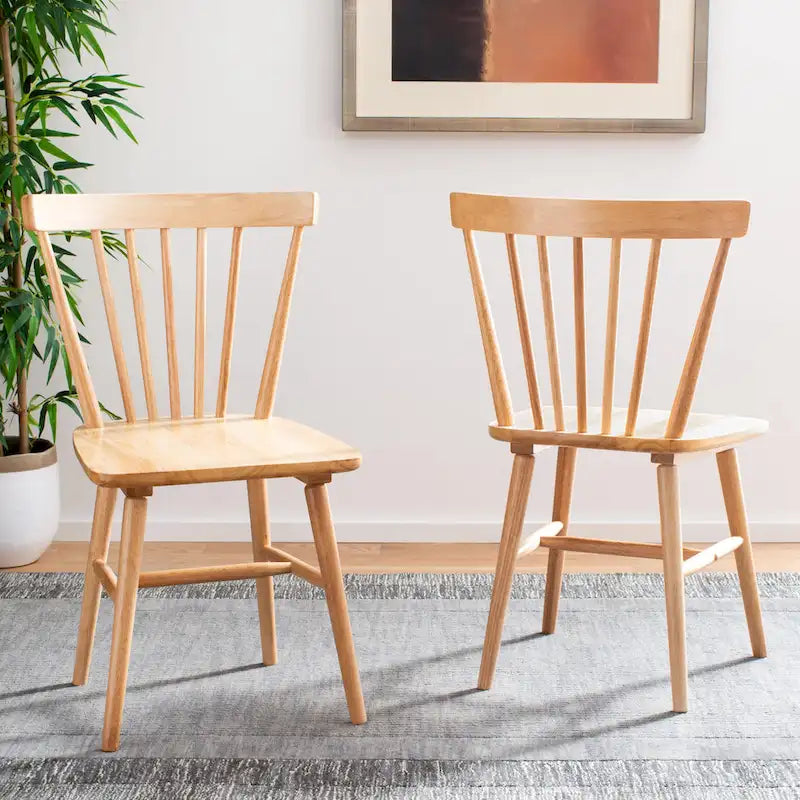 Lot de 2 chaises de salle à manger Spindle Farmhouse, en bois d'hévéa, 51x51x84 cm