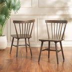 Lot de 2 chaises de salle à manger Spindle Farmhouse, en bois d'hévéa, 51x51x84 cm