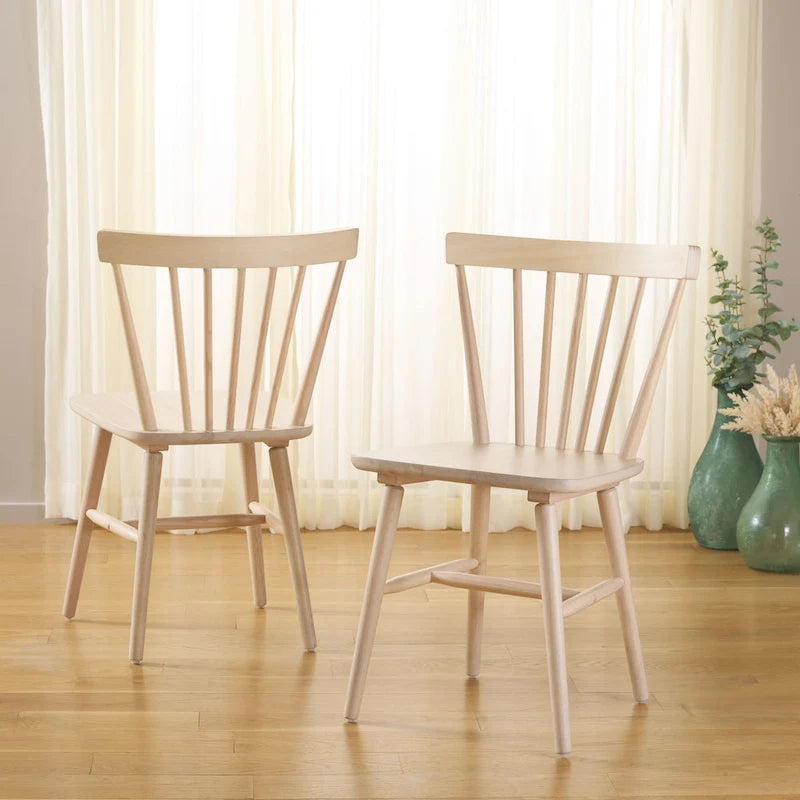Lot de 2 chaises de salle à manger Spindle Farmhouse, en bois d'hévéa, 51x51x84 cm