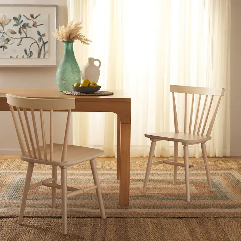 Lot de 2 chaises de salle à manger Spindle Farmhouse, en bois d'hévéa, 51x51x84 cm