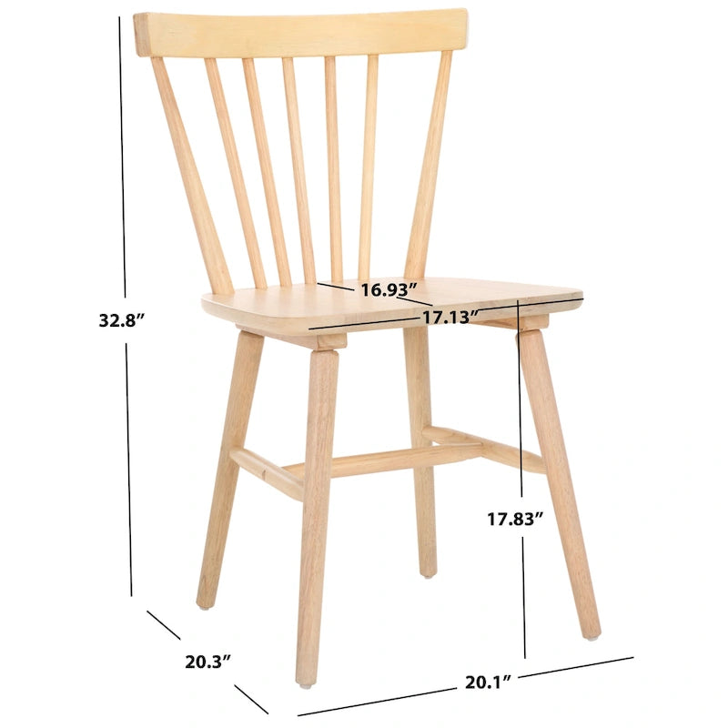 Lot de 2 chaises de salle à manger Spindle Farmhouse, en bois d'hévéa, 51x51x84 cm
