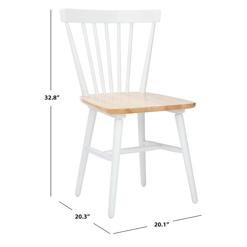 Lot de 2 chaises de salle à manger Spindle Farmhouse, en bois d'hévéa, 51x51x84 cm
