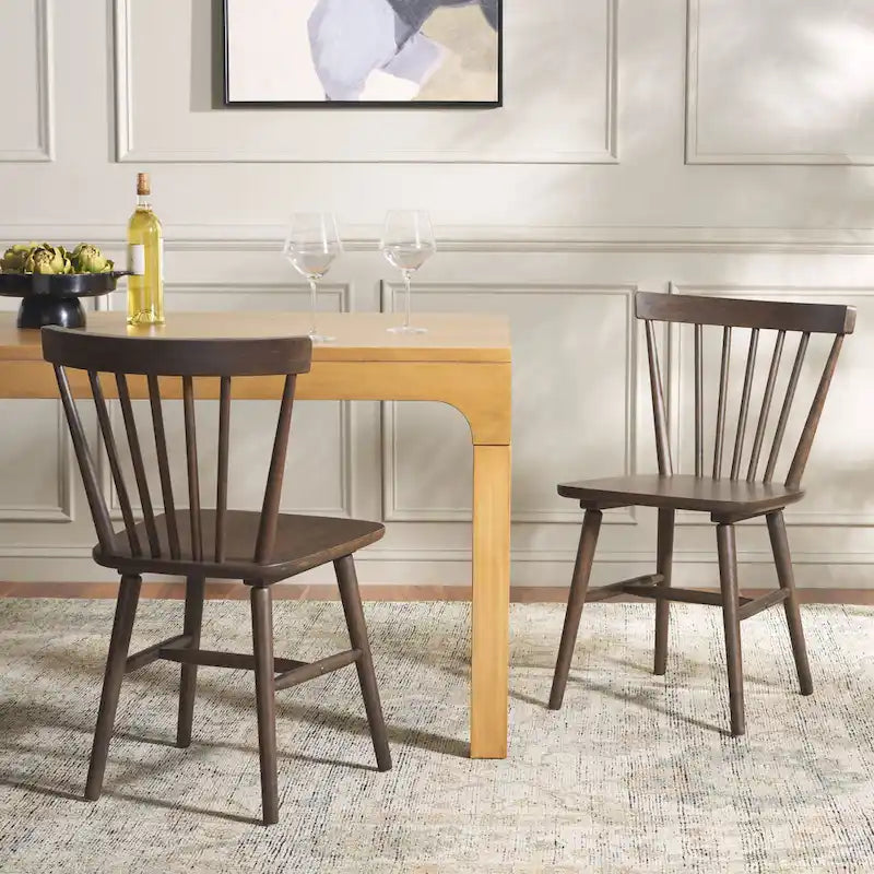 Lot de 2 chaises de salle à manger Spindle Farmhouse, en bois d'hévéa, 51x51x84 cm