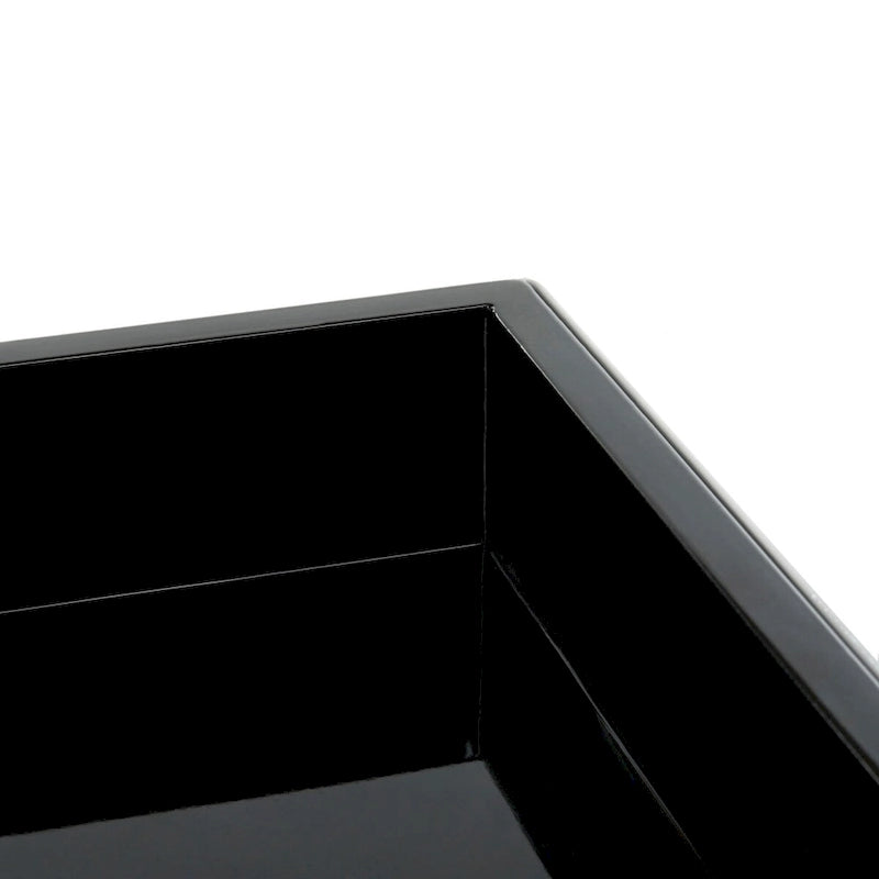 Table basse laquée blanche de style Mid-Century avec plateau noir, 89x89x30 cm