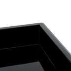 Table basse laquée blanche de style Mid-Century avec plateau noir, 89x89x30 cm