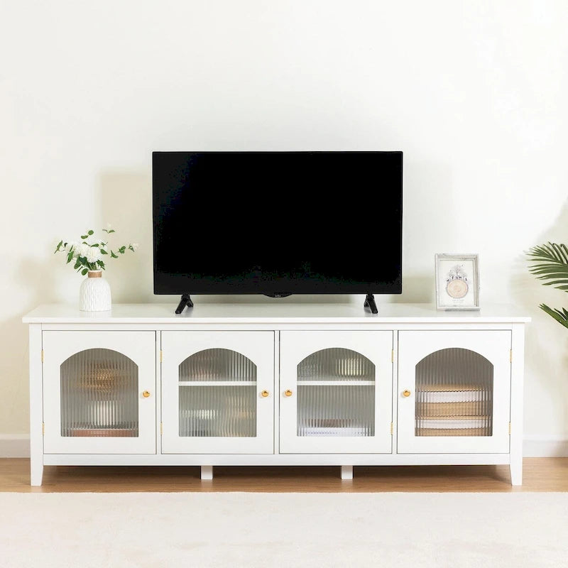 Meuble TV élégant de 71 pouces, meuble de divertissement, support TV
