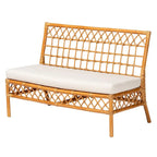 Banc de salle à manger en rotin miel style bohème moderne – Fabriqué à la main en Indonésie