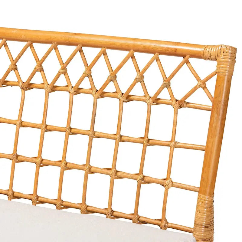 Banc de salle à manger en rotin miel style bohème moderne – Fabriqué à la main en Indonésie