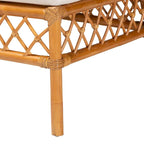 Banc de salle à manger en rotin miel style bohème moderne – Fabriqué à la main en Indonésie