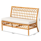 Banc de salle à manger en rotin miel style bohème moderne – Fabriqué à la main en Indonésie