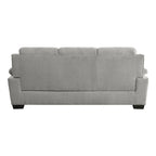 Canapé gris en polyester texturé de 80 pouces – Capitonnage canal et support à ressorts ensachés