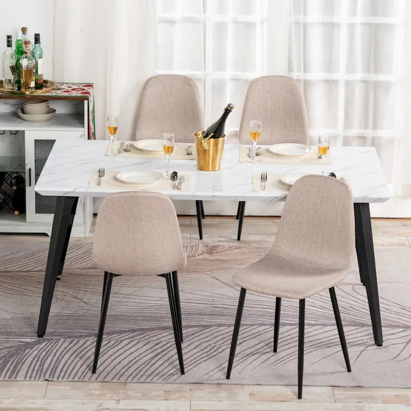 Table à manger rectangulaire de 160 cm pour 4 à 6 personnes, plateau en bois et pieds en métal