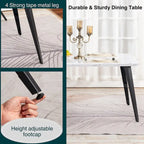 Table à manger rectangulaire de 160 cm pour 4 à 6 personnes, plateau en bois et pieds en métal