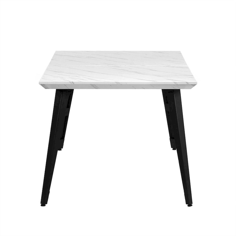 Table à manger rectangulaire de 160 cm pour 4 à 6 personnes, plateau en bois et pieds en métal