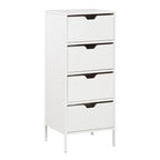 Tabouret de comptoir industriel de 25 po de style champêtre, siège en similicuir blanc, cadre en acier et dossier en bois.
