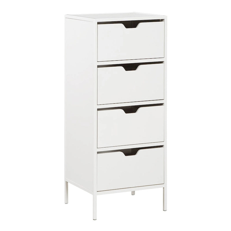 Tabouret de comptoir industriel de 25 po de style champêtre, siège en similicuir blanc, cadre en acier et dossier en bois.