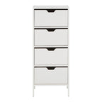 Tabouret de comptoir industriel de 25 po de style champêtre, siège en similicuir blanc, cadre en acier et dossier en bois.