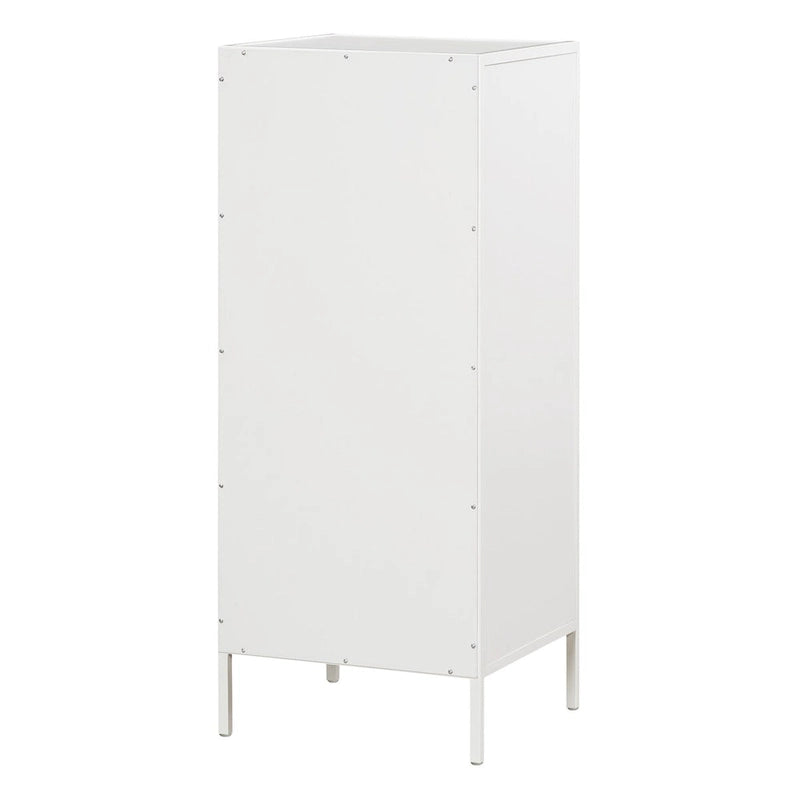 Tabouret de comptoir industriel de 25 po de style champêtre, siège en similicuir blanc, cadre en acier et dossier en bois.
