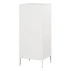 Tabouret de comptoir industriel de 25 po de style champêtre, siège en similicuir blanc, cadre en acier et dossier en bois.