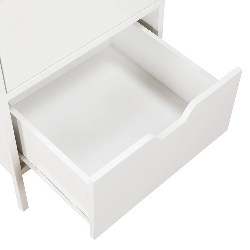 Tabouret de comptoir industriel de 25 po de style champêtre, siège en similicuir blanc, cadre en acier et dossier en bois.
